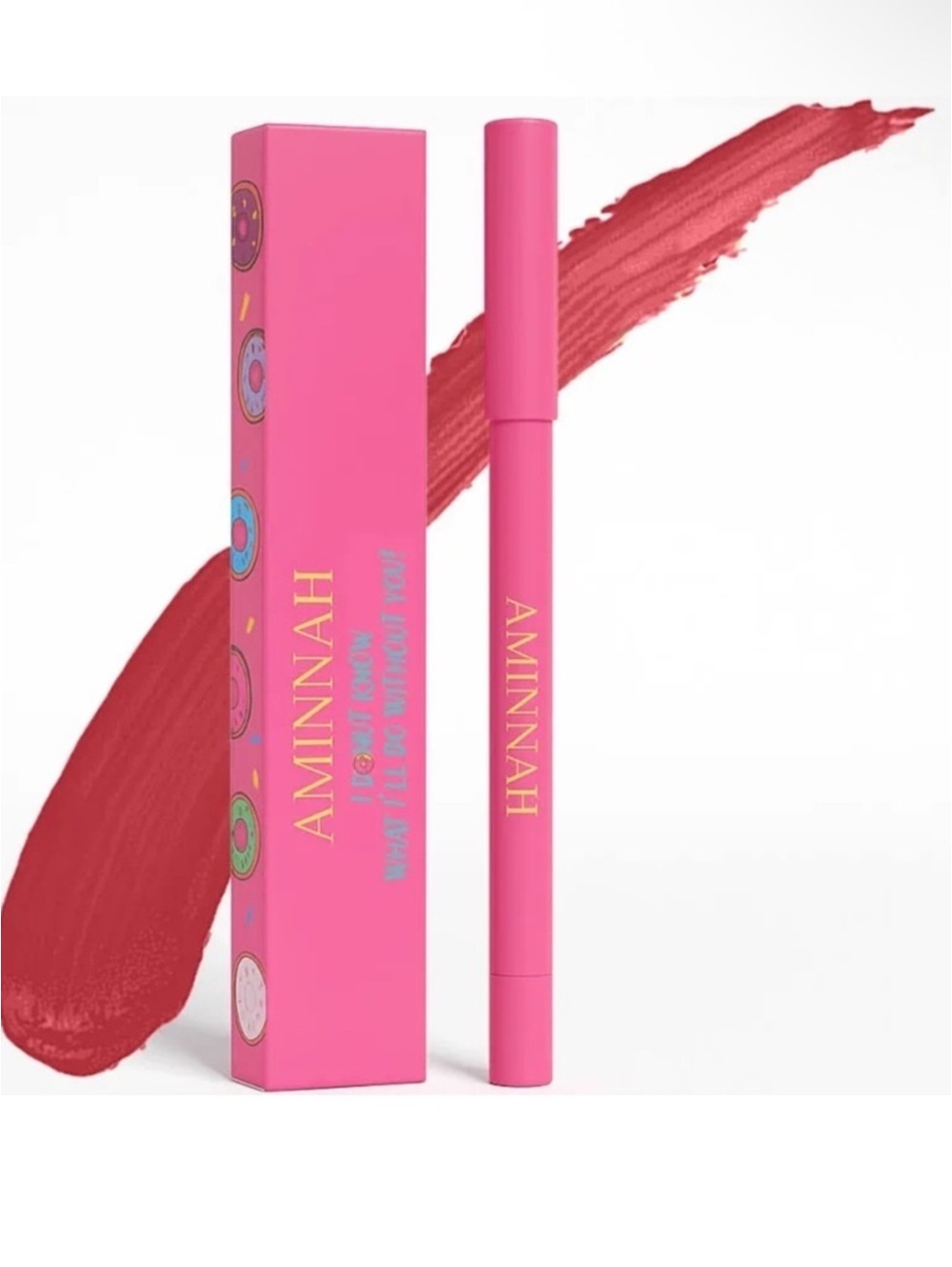 Aminnah Hot Rose Lip Pencil Donut Scent NEW